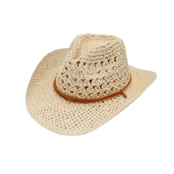 3139 Straw Cowboy Hats Western Cowgirl Hat Foldable Wide Brim main image 5